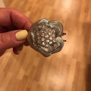 Rhinestone flower arm cuff bracelet